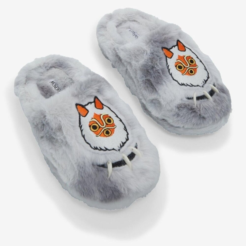 Studio Ghibli Princess Mononoke Mask Fuzzy Slippers Glow in the Dark